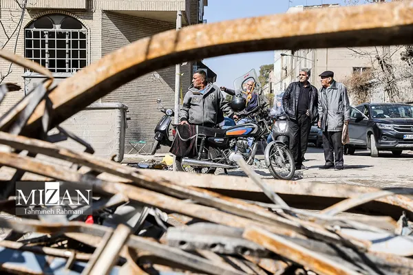 آثار حمله هوایی به خیابان ملک الشعرای بهار