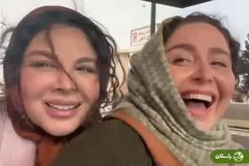 (ویدئو) موتورسواری ژاله صامتی و شهره سلطانی در پشت صحنه یک سریال