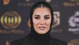 (تصاویر) منحصربه‌فردترین آرایش و استایل یک بازیگر زن در جشن حافظ؛ درخشش با استایل مونوکروم مشکی