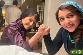 تصاویر | مچ اندازی شیرین (مهسا حجازی) و  مریم (نازنین بیاتی) در پشت صحنه سریال تاسیان