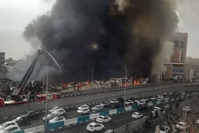 (ویدئو) آتش‌سوزی در نیروگاه برق آلستوم ستارخان تهران