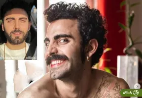 (عکس) تیپ بحث‌برانگیز بازیگر مرد سینمای ایران با دامن و کفش پاشه‌بلند زنانه و رژلب؛ ؛ من نه زنم و نه مرد!